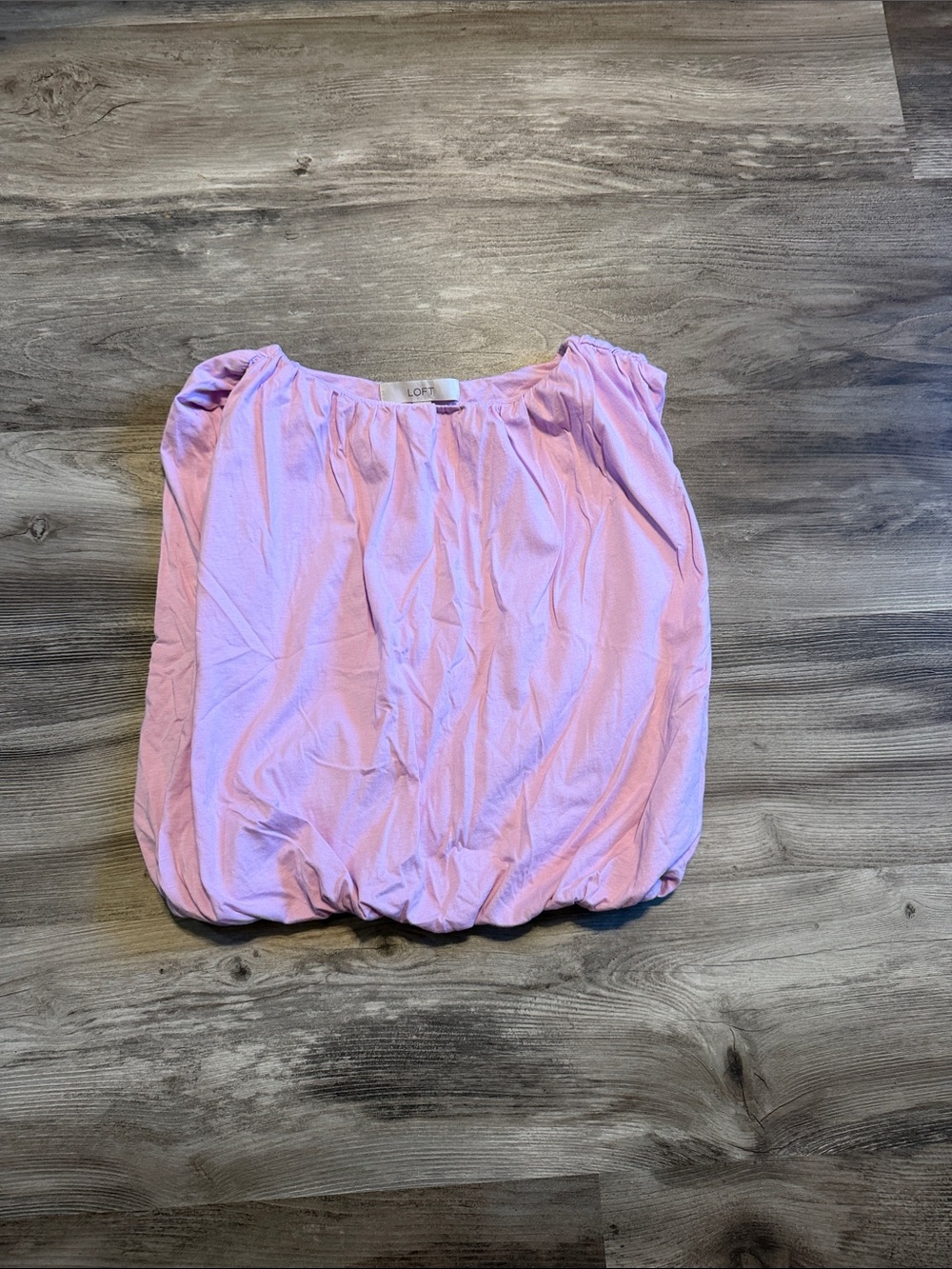 LOFT Light Pink Bubble-Hem tank top